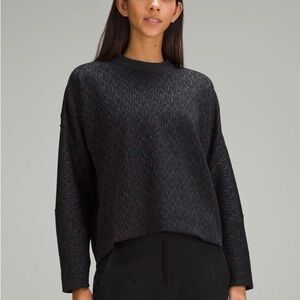 Lululemon Limited Edition Textured Jacquard Crewneck Pullover Black Obsidian SZ6